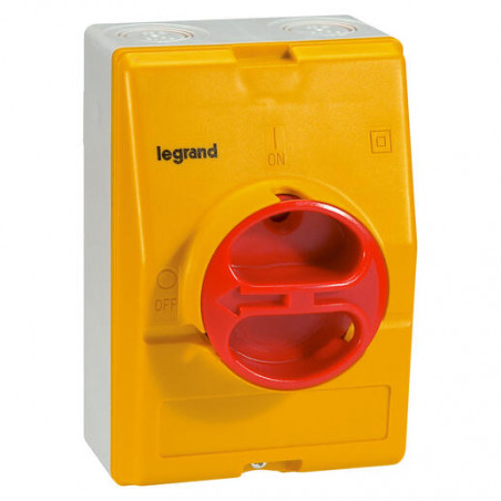 022173 - Interrupteur de proximité Legrand 3P 25A - Boitier jaune étanche IP65