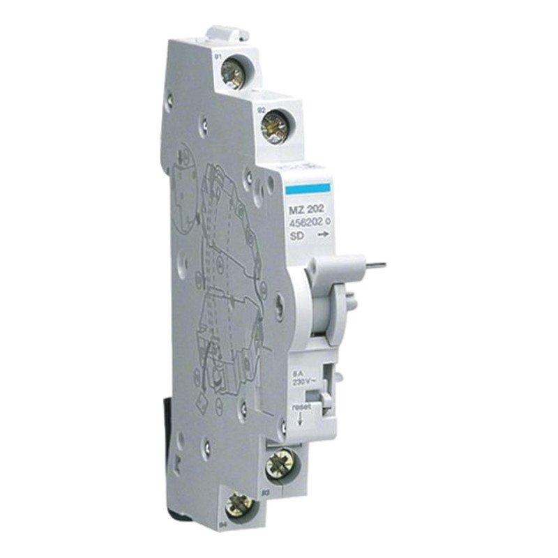 MZ202 Hager - Contact auxiliaire signal défaut SD 1NO+1NF 240Vac 6A - Compatible disjoncteur ou interrupteur différentiel Hager