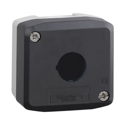 XALD01 Schneider - Boitier pour bouton Ø22mm - 1 trou - étanche IP67 - couvercle gris foncé - Harmony XALD