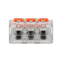 Lot de 100 bornes automatiques à levier 3 fils souples 0,2 à 4mm²