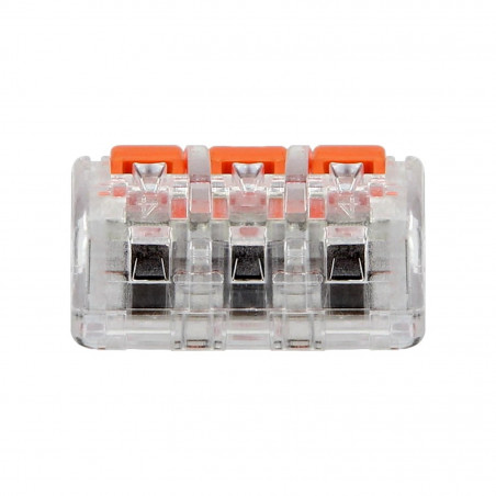 Lot de 100 bornes automatiques à levier 3 fils souples 0,2 à 4mm²