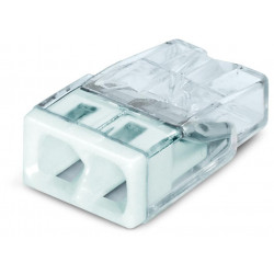 2273-202 Wago - Boite de 100 bornes de connexion Wago 0,5 à 2,5mm² fils rigides 2 entrées BLANC