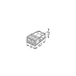 2273-202 Wago - Boite de 100 bornes de connexion Wago 0,5 à 2,5mm² fils rigides 2 entrées BLANC