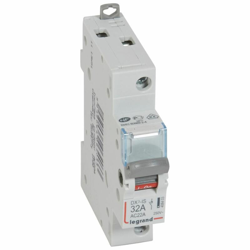 406403 Interrupteur modulaire unipolaire 1P 250V - 32A - 1 module - Bornes à vis Legrand DX³-IS