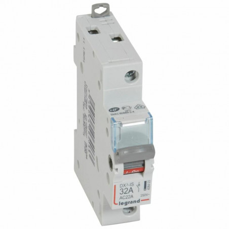 406403 Interrupteur modulaire unipolaire 1P 250V - 32A - 1 module - Bornes à vis Legrand DX³-IS