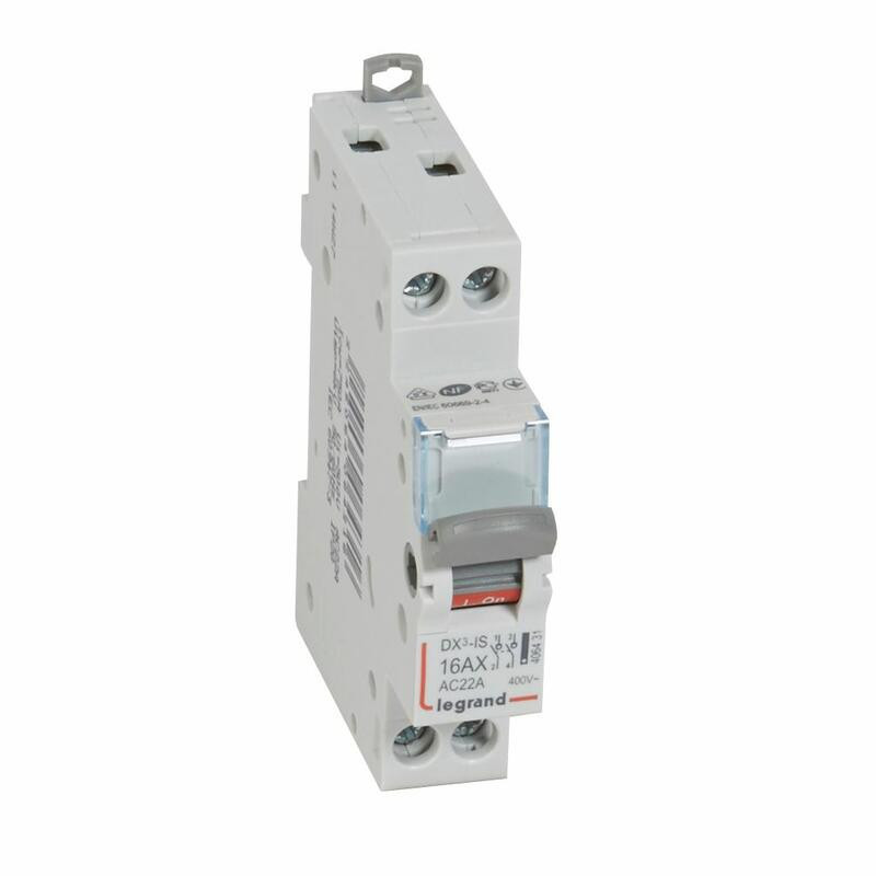 406431 Interrupteur modulaire bipolaire 2P 400V - 16A - 1 module - Bornes à vis Legrand DX³-IS
