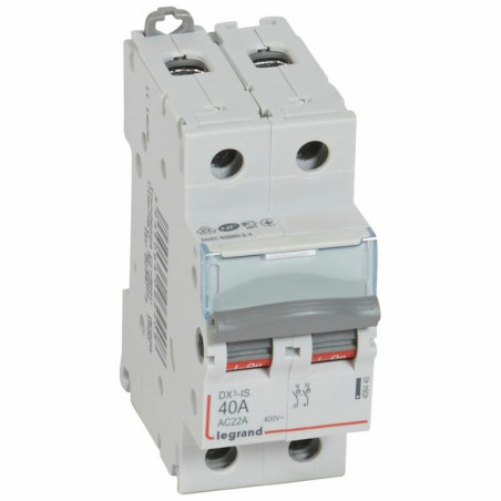 406440 Interrupteur sectionneur bipolaire 2P 400V - 40A - 2 modules - Bornes à vis Legrand DX³-IS