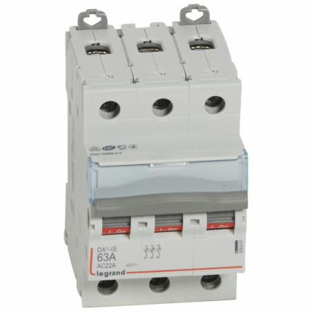 406461 Interrupteur sectionneur triphasé 3P 400V - 63A - 3 modules - Bornes à vis Legrand DX³-IS