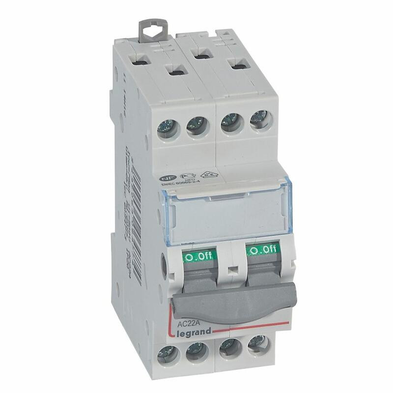 406477 Interrupteur sectionneur tétrapolaire 4P 400V - 20A - 2 modules - Bornes à vis Legrand DX³-IS