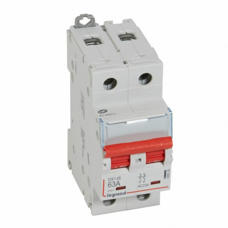 406528 Interrupteur sectionneur bipolaire 2P - 63A - 2 modules - Auxiliarisable - Legrand DX³-IS