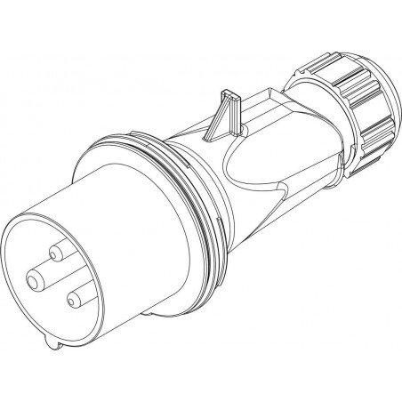 Prise CEE male 2P+T 16A - 220V - Étanche IP44 - IDE