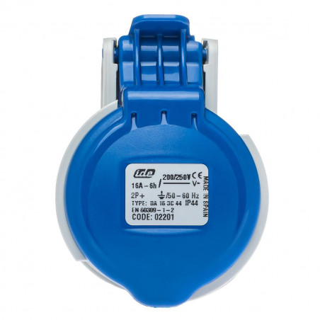 Fiche femelle P17 16A 2P+T 220V - Étanche IP44 - IDE