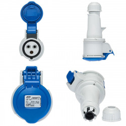 Fiche femelle P17 16A 2P+T 220V - Étanche IP44 - IDE