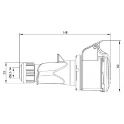 Fiche femelle P17 16A 2P+T 220V - Étanche IP44 - IDE