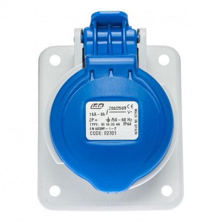 Prise P17 CEE 16A 2P+T - Encastrable sur coffret - Étanche IP44 - IDE