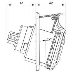 Prise P17 CEE 16A 2P+T - Encastrable sur coffret - Étanche IP44 - IDE