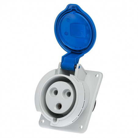 Prise P17 CEE 32A 2P+T - Encastrable sur coffret - Étanche IP44 - IDE
