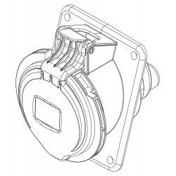 Prise P17 CEE 32A 2P+T - Encastrable sur coffret - Étanche IP44 - IDE