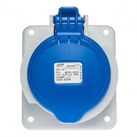 Prise P17 CEE 32A 2P+T - Encastrable sur coffret - Étanche IP44 - IDE