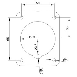 Prise monophasé 16A 2P+T - Encastrable sur coffret - Étanche IP67 - IDE