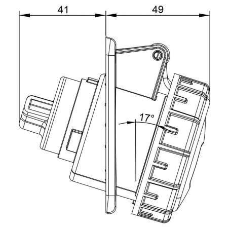 Prise monophasé 16A 2P+T - Encastrable sur coffret - Étanche IP67 - IDE