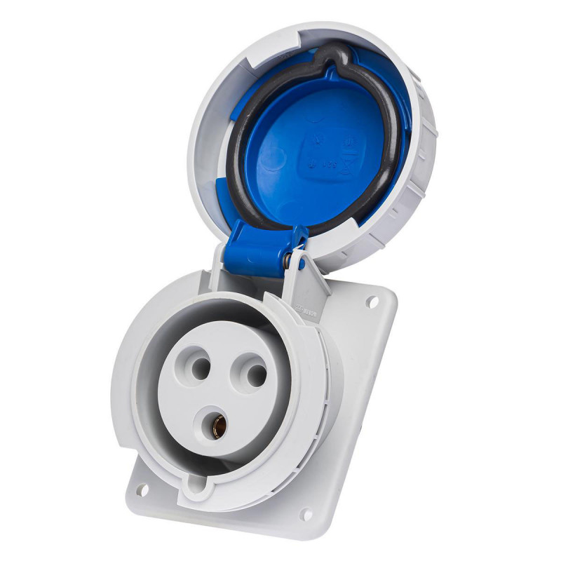 Prise monophasé 32A 2P+T - Encastrable sur coffret - Étanche IP67 - IDE