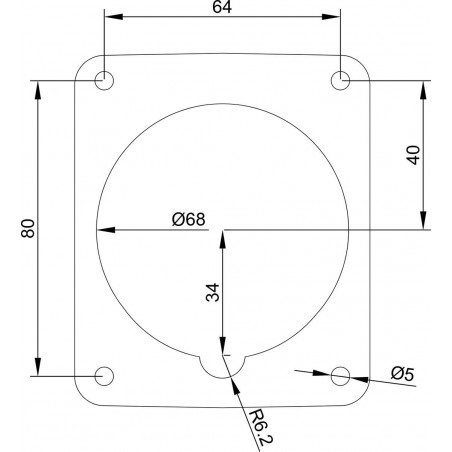 Prise monophasé 32A 2P+T - Encastrable sur coffret - Étanche IP67 - IDE