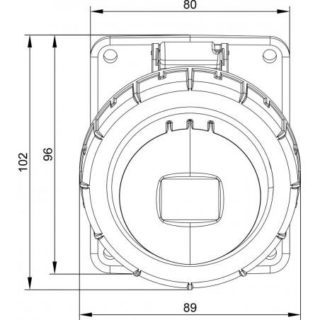 Prise monophasé 32A 2P+T - Encastrable sur coffret - Étanche IP67 - IDE