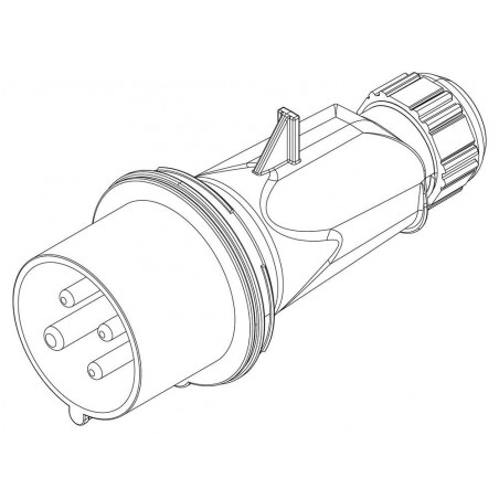 Prise triphasé 16A 3P+T 380V - 4 broches - Étanche IP44 - IDE