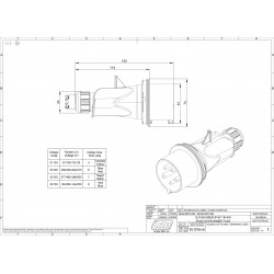 Prise tétrapolaire 16A 3P+N+T 380V - 5 broches - Étanche IP44 - IDE