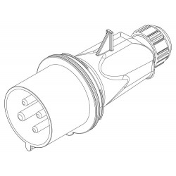 Prise triphasé 32A 3P+T 380V - 4 broches - Étanche IP44 - IDE