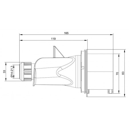 Prise tétrapolaire 32A 3P+N+T 380V - 5 broches - Étanche IP44 - IDE