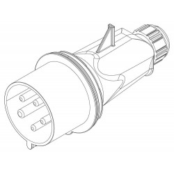 Prise tétrapolaire 32A 3P+N+T 380V - 5 broches - Étanche IP44 - IDE