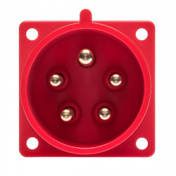 Prise male encastrable tétrapolaire 32A 3P+N+T 380V - 5 broches - Étanche IP44 - IDE