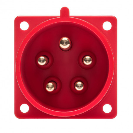 Prise male encastrable tétrapolaire 32A 3P+N+T 380V - 5 broches - Étanche IP44 - IDE