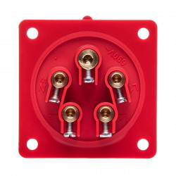 Prise male encastrable tétrapolaire 32A 3P+N+T 380V - 5 broches - Étanche IP44 - IDE
