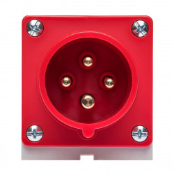 Socle male triphasé 16A 3P+T 380V - 4 broches - Étanche IP44 - IDE