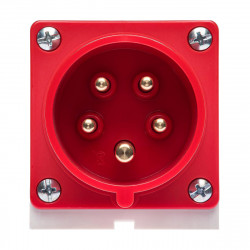 Socle male tétrapolaire 16A 3P+N+T 380V - 5 broches - Étanche IP44 - IDE
