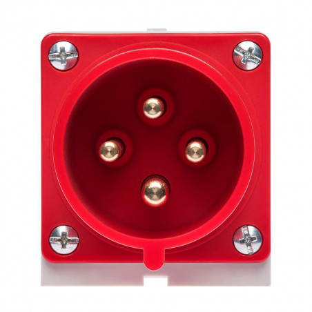 Socle male triphasé 32A 3P+T 380V - 4 broches - Étanche IP44 - IDE