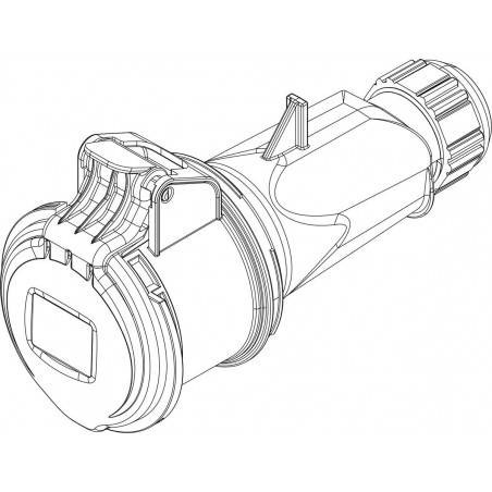 Fiche femelle triphasé 16A 3P+T 380V - 4 broches - Étanche IP44 - IDE