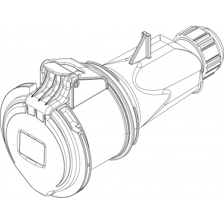 Fiche femelle triphasé 32A 3P+T 380V - 4 broches - Étanche IP44 - IDE