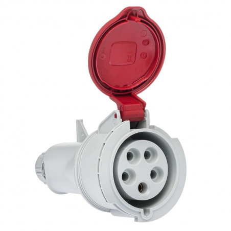 Fiche femelle tétrapolaire 32A 3P+N+T 380V - 5 broches - Étanche IP44 - IDE