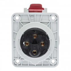 Prise triphasé 16A 3P+T - 4 broches - Encastrable sur coffret - Étanche IP44 - IDE