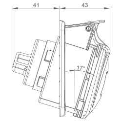 Prise triphasé 16A 3P+T - 4 broches - Encastrable sur coffret - Étanche IP44 - IDE
