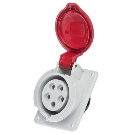 Prise tétrapolaire 16A 3P+N+T - 5 broches - Encastrable sur coffret - Étanche IP44 - IDE