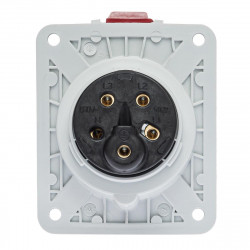 Prise tétrapolaire 16A 3P+N+T - 5 broches - Encastrable sur coffret - Étanche IP44 - IDE