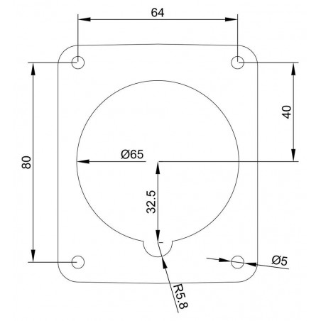 Prise tétrapolaire 16A 3P+N+T - 5 broches - Encastrable sur coffret - Étanche IP44 - IDE