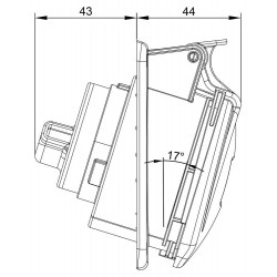 Prise tétrapolaire 16A 3P+N+T - 5 broches - Encastrable sur coffret - Étanche IP44 - IDE