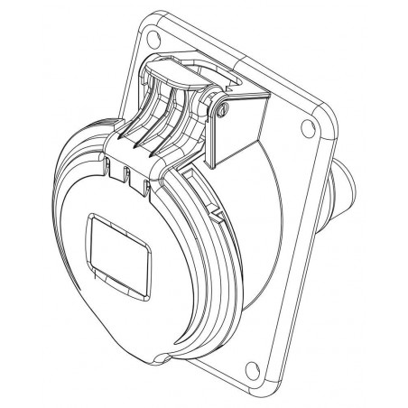 Prise tétrapolaire 16A 3P+N+T - 5 broches - Encastrable sur coffret - Étanche IP44 - IDE