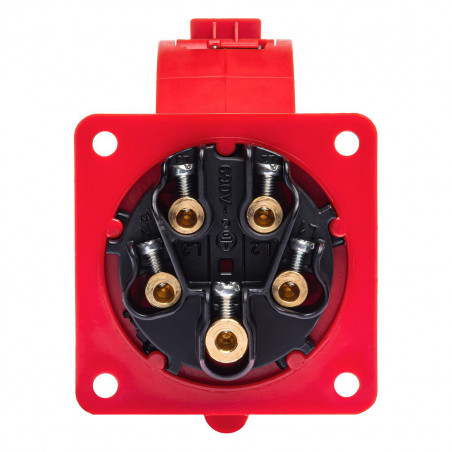 Prise femelle droite tétrapolaire 32A 3P+N+T 380V - 5 broches - Étanche IP44 - IDE